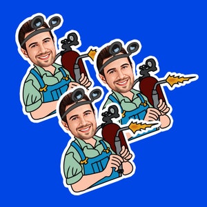 DIGITAL Personalized Funny Welder Cupcake  Toppers Face Picks