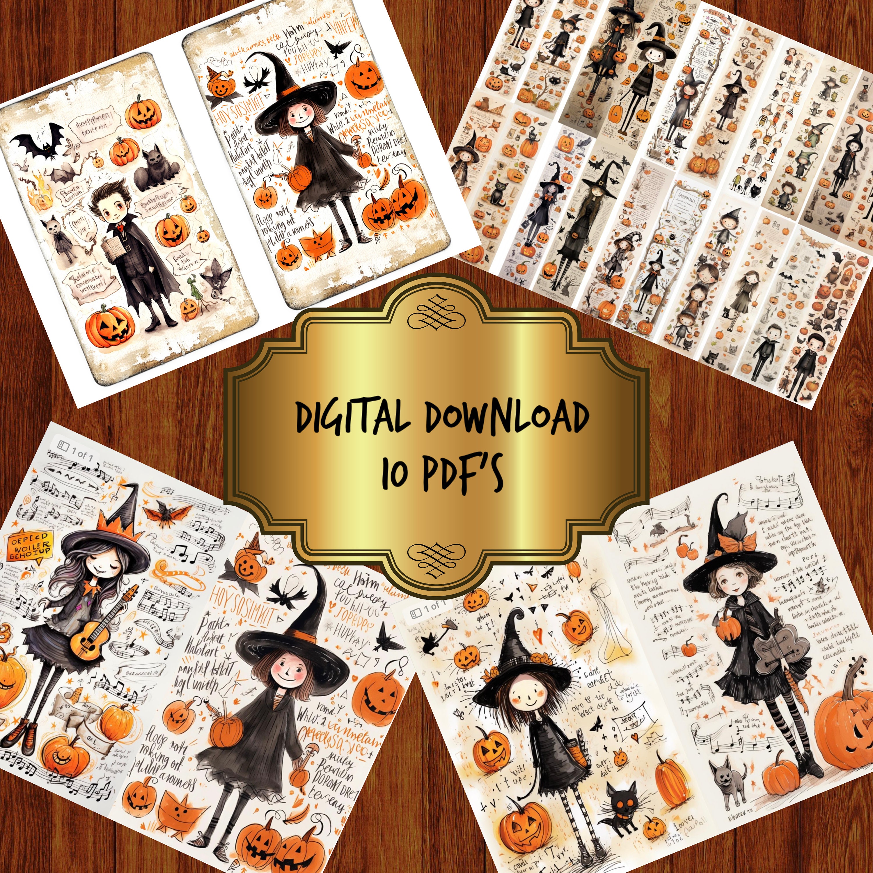 Halloween Junk Journal, Printable Kit, Junk Journal Kit, Digital Junk ...