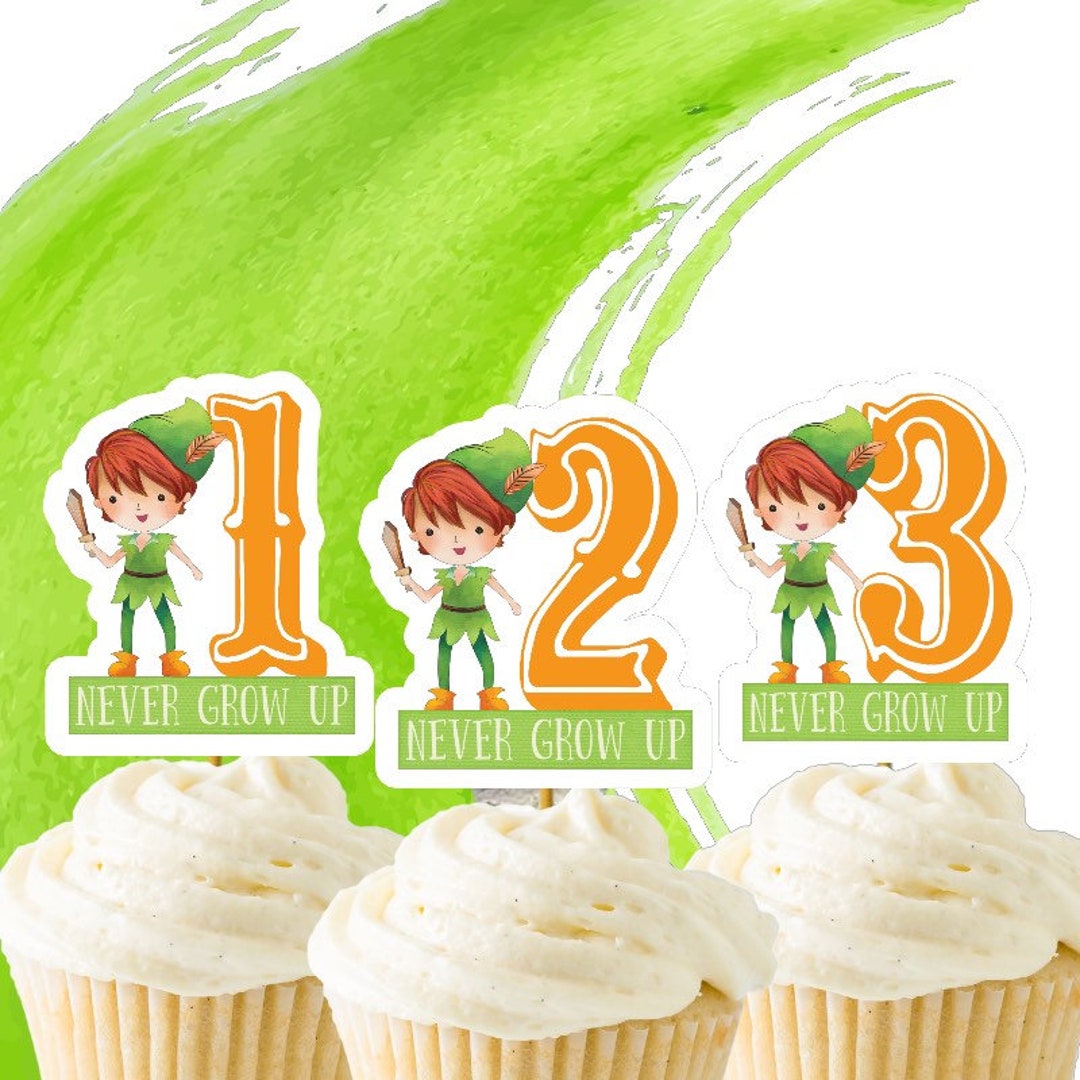 Peter Pan Never Grow up Cupcake Toppers Birthday - Etsy