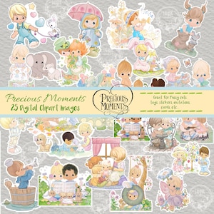 25 個のデジタル クリップアート 貴重な瞬間、誕生日のクリップアート、ベビー シャワーのクリップアート、ギフト タグ、細かいカット、カード作成、日記に最適