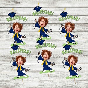 DIGITAL Personalized Funny Graduation Cupcake Toppers Face Picks