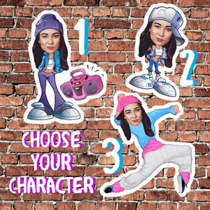 DIGITAL Personalized Hip Hop Dance Toppers Face Picks
