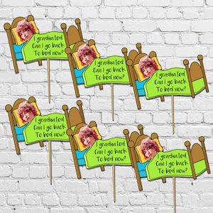 DIGITAL Personalized Funny Graduation Cupcake Toppers Face Picks