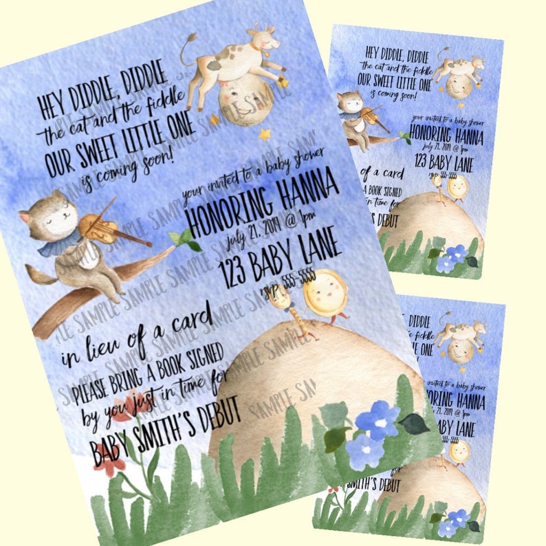 Digital Mother Goose Nursery Rhyme Baby Shower Invitation Etsy