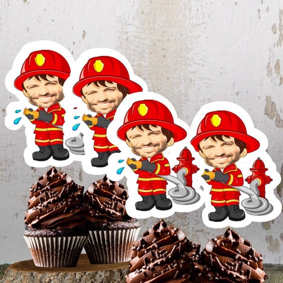 Personalized Firefighter Cupcake Toppers Graduation Fire Etsy