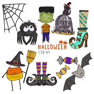 Halloween Clip Art  Instant Download Frankenstein Pumkin