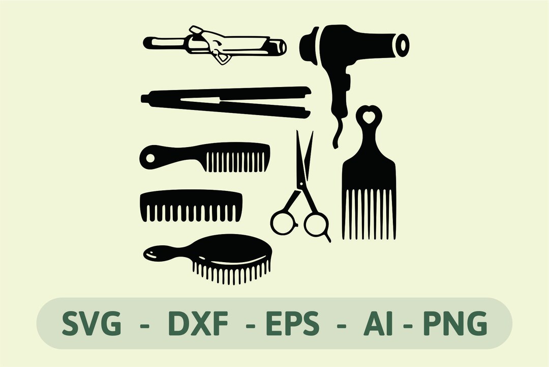 Hair Tools SVG Files, Hairdresser Tools, Hair Stylist Clipart, Salon