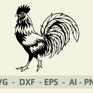 Hahn Svg, Hahn Png, Huhn Svg, Huhn Svg, Hahn Clipart EPS Plotterdatei Cricut, SVG PNG Dxf Dateien, Instant Download