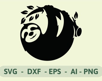 Sloth SVG Cut File for Cricut, Silhouette (Instant Download)