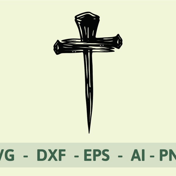 Three Crucifixion Nails Cross svg | Crucifixion Nails svg | Dark silhouette | Instant Download,SVG, PNG, EPS, dxf, jpg digital download