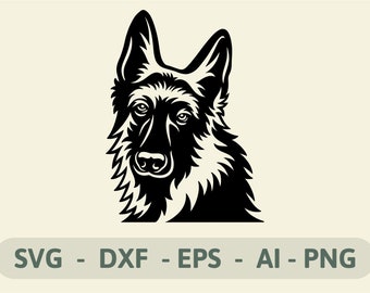 Fichier SVG berger allemand, berger allemand svg, amoureux des chiens, clipart vecteur cricut coupé, chien de berger allemand, téléchargement instantané