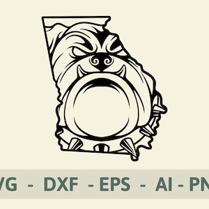 Bulldog SVG| Georgia Bulldogs SVG| Uga Bulldog Svg| Vector Cut file for Cricut|  Pdf Png Eps Dxf Files|  Silhouette|  Instant Download