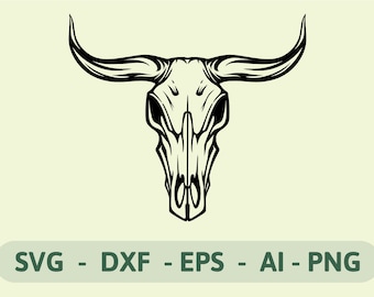 Cow Skull SVG | Long Horn svg | Long Horn Skull svg | Bull Skull png | Texas Long Horn Skull | Long Horn Skull png | INSTANT DOWNLOAD
