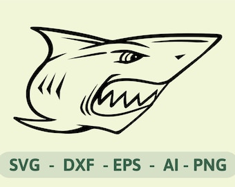 Shark SVG | Shark Silhouette | Shark Clipart | Shark Face Svg | Shark Fish Svg | Animal Svg | INSTANT DOWNLOAD