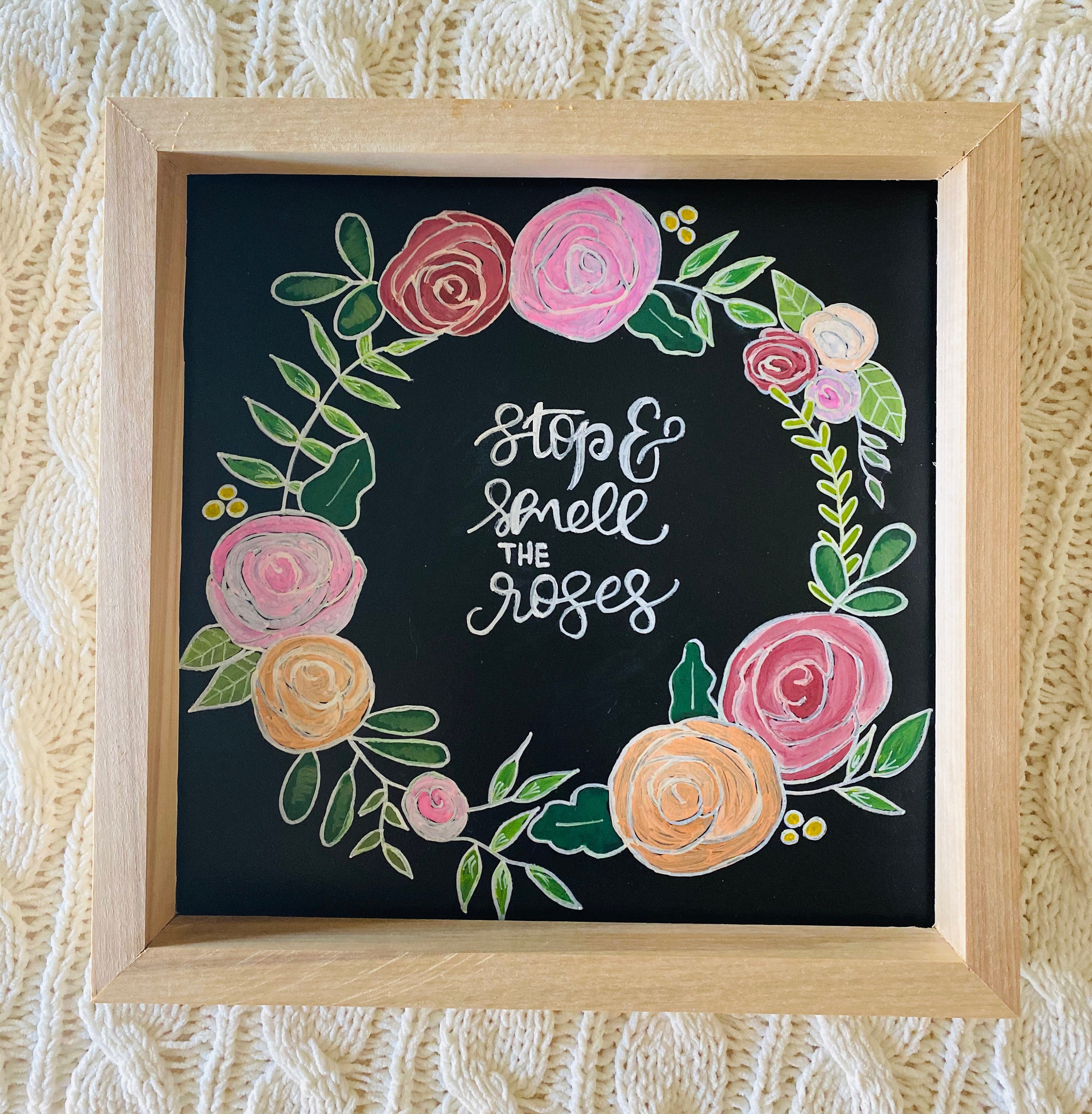 Roses chalk art Chalkboard art chalkboard Handmade Etsy