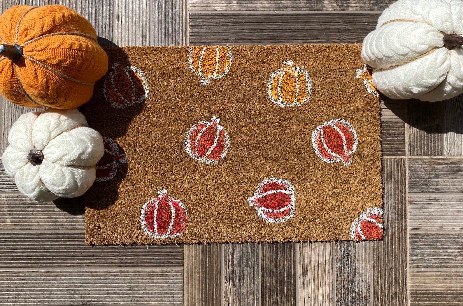 Fall Pumpkins door mat front door mat floor mat Fall Fall Etsy