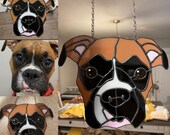 6-8 inch Custom pet stained glass- turn your pet into a work of art, custom pet portrait, pet remembrance, gift idea, dog portrait