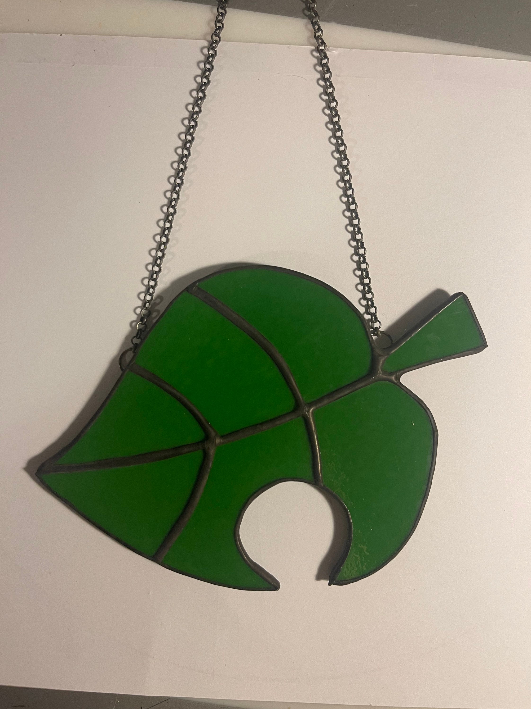 Stained Glass Animal Crossings Inspired Leaf Leaf Suncatcher Etsy