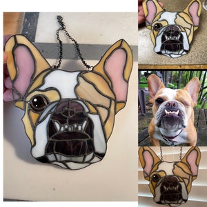 Real authentic 6-8 inch Custom pet stained glass- your pet into a work of art, custom pet portrait, pet remembrance, gift idea, pet portrait