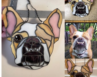 Real authentic 6-8 inch Custom pet stained glass- your pet into a work of art, custom pet portrait, pet remembrance, gift idea, pet portrait