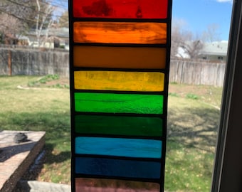 Stained Glass Rainbow, Rainbow Stained Glass, Rainbow Suncatcher, Rainbow Sun Catcher, LGTBQ+ Pride