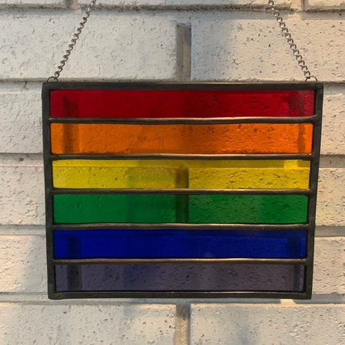 Rainbow Stained Glass Suncatcher Etsy