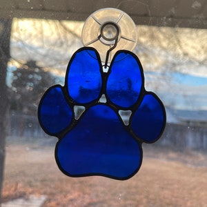 Choose your Size and Color - Stained glass pet paw, gift idea, decor, dog paw, cat paw, home decor, pet lover gift idea