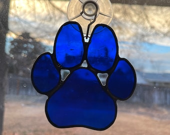Choose your Size and Color - Stained glass pet paw, gift idea, decor, dog paw, cat paw, home decor, pet lover gift idea