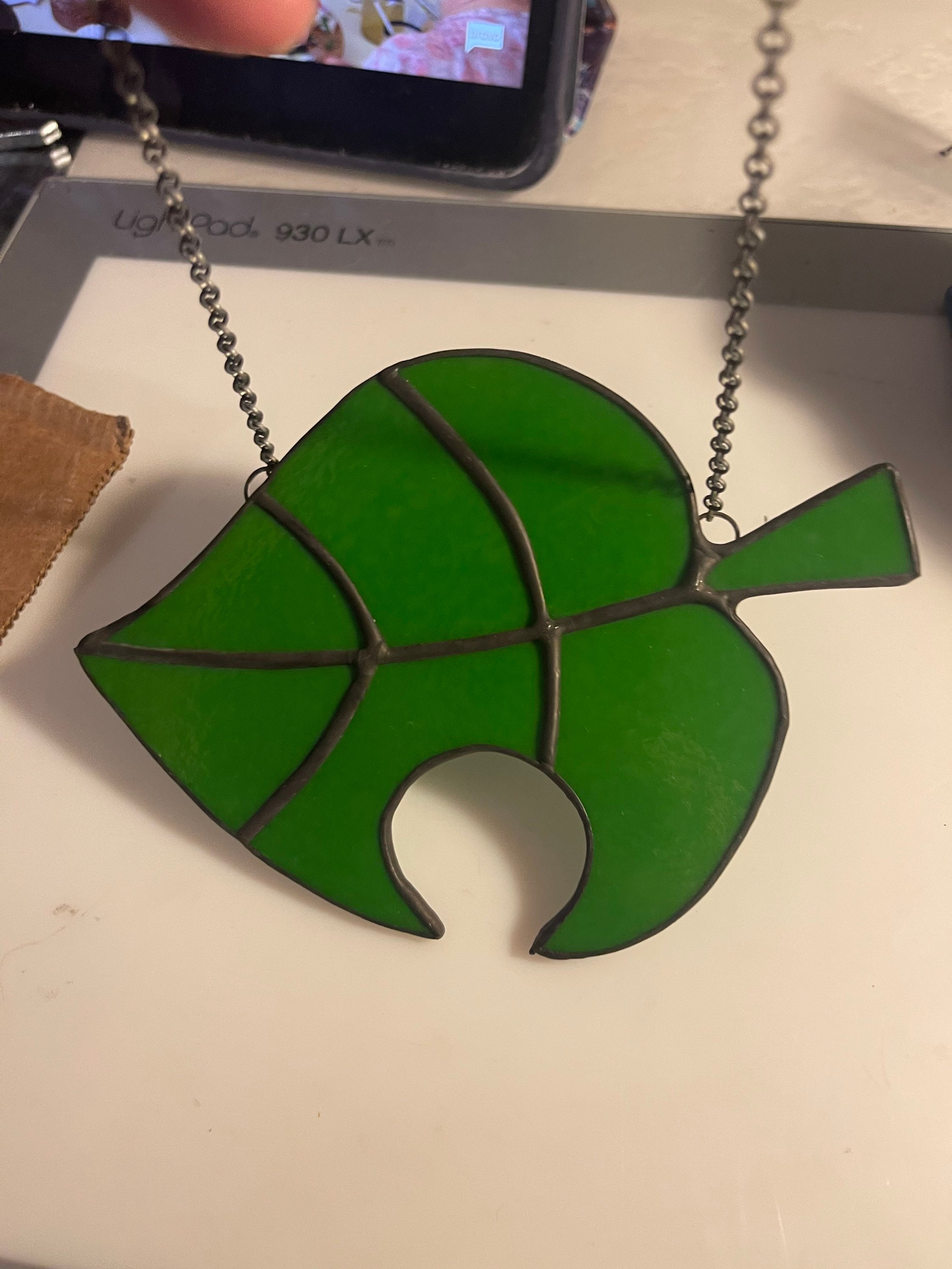 Stained Glass Animal Crossings Inspired Leaf Leaf Suncatcher Etsy