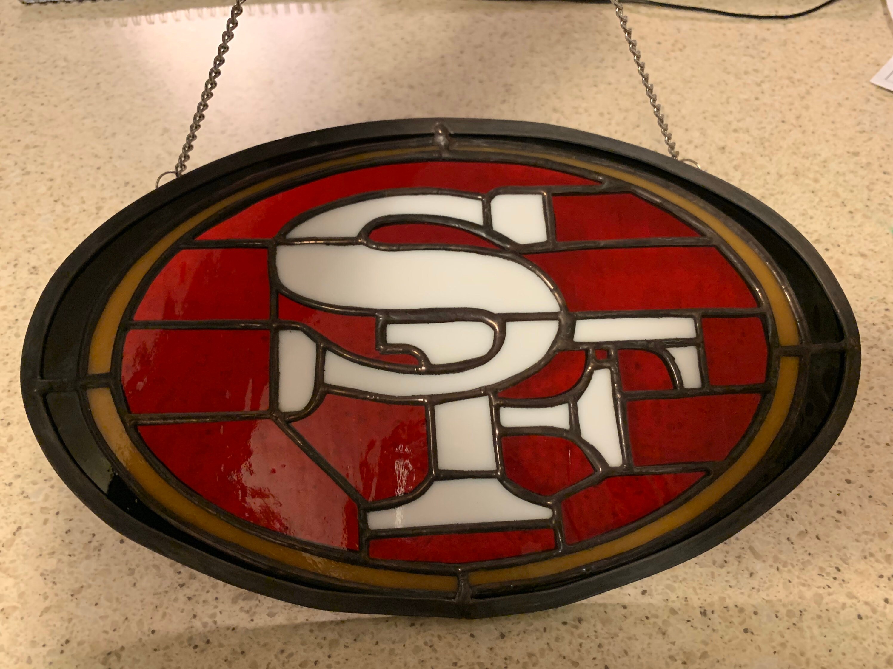 San Francisco 49ers Stained Glass Suncatcher Football Etsy