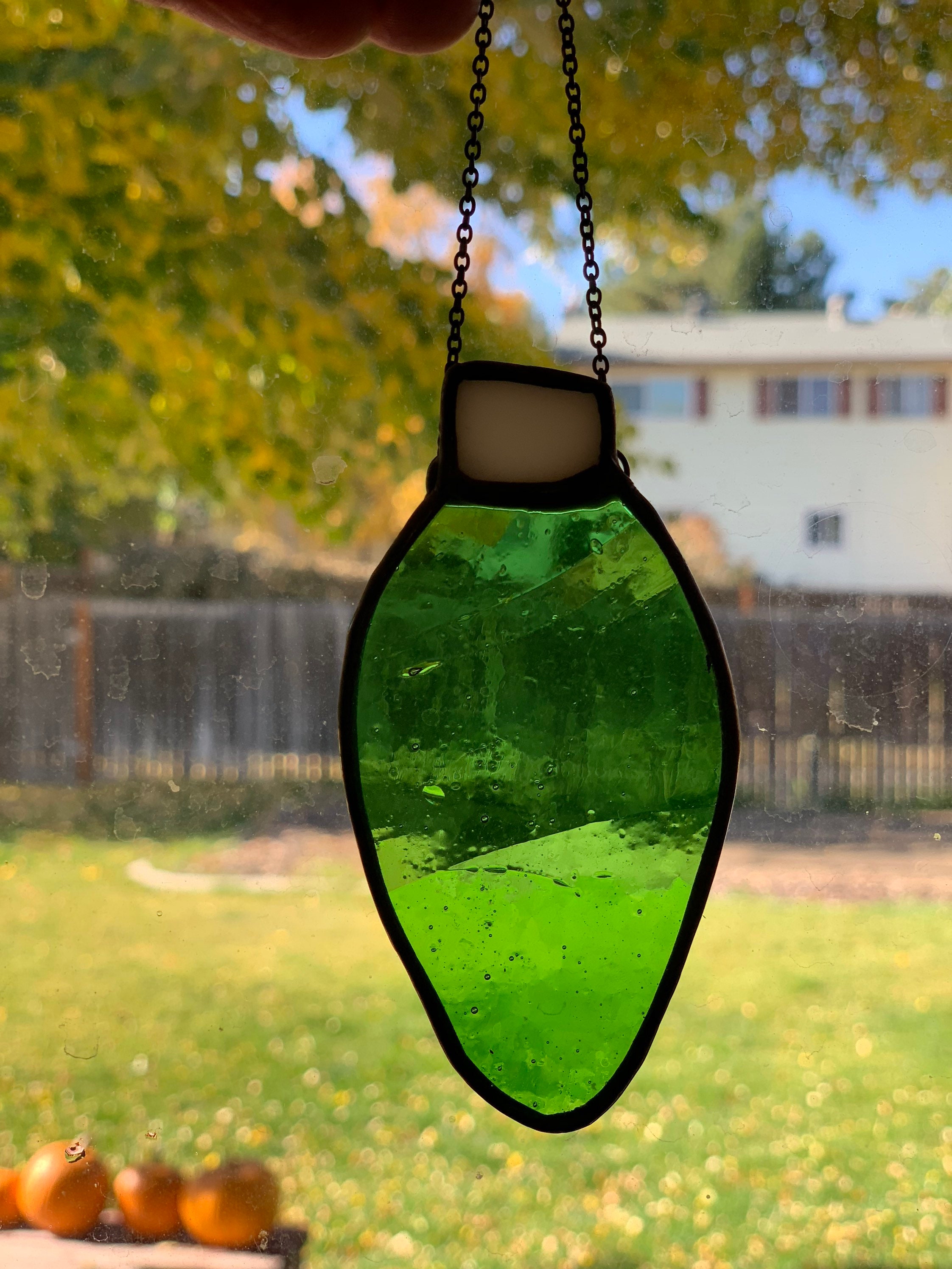 You choose the color stained glass Christmas light ornament Etsy