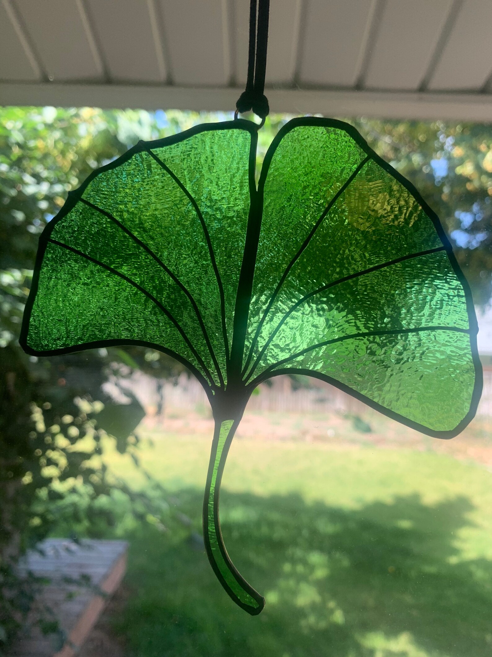 Stained Glass Ginkgo Leaf 5 Inches by 5 1/2 Inches Ginkgo Etsy