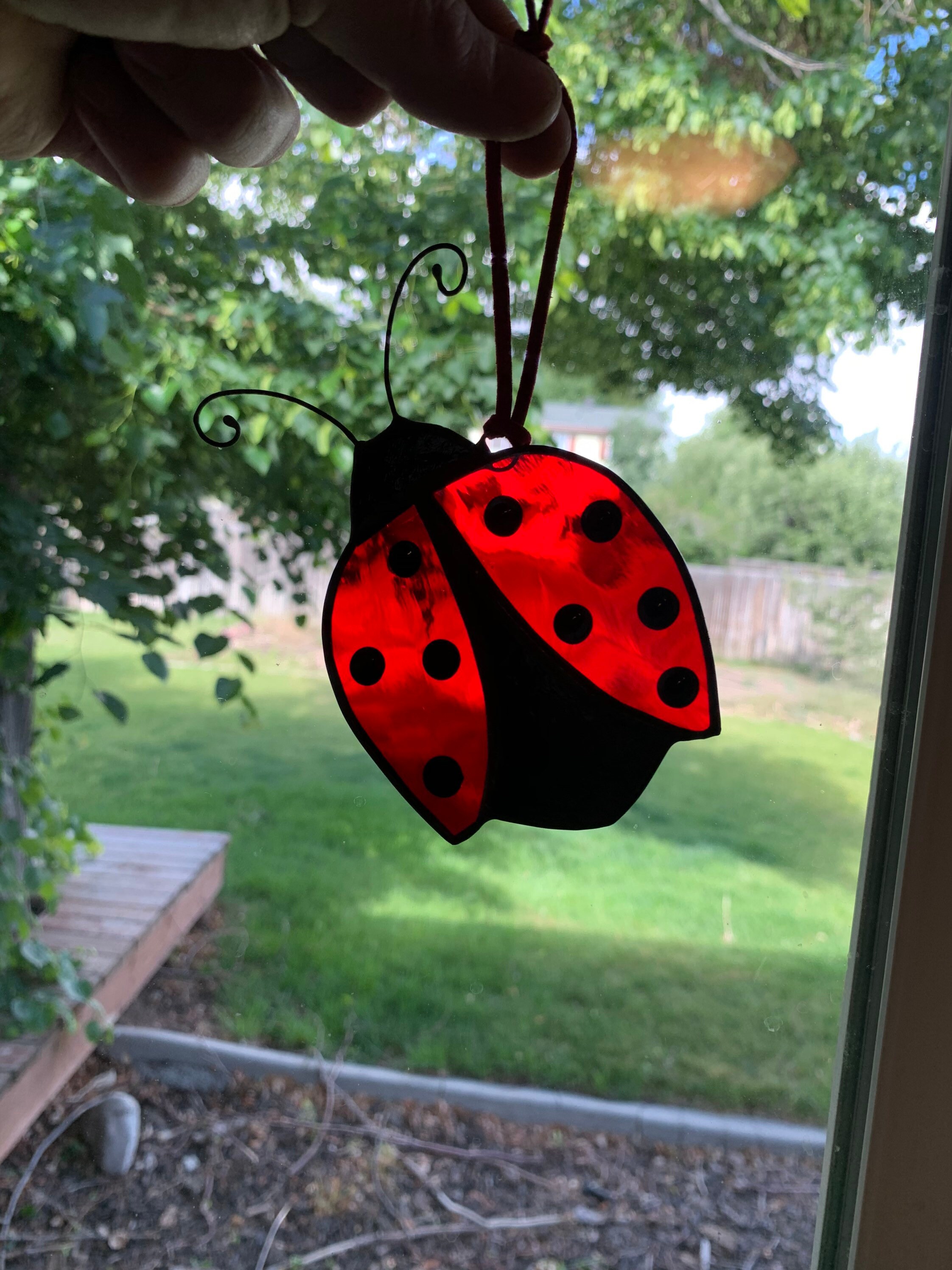 Stained Glass Ladybug Ladybug Suncatcher Stained Glass Etsy