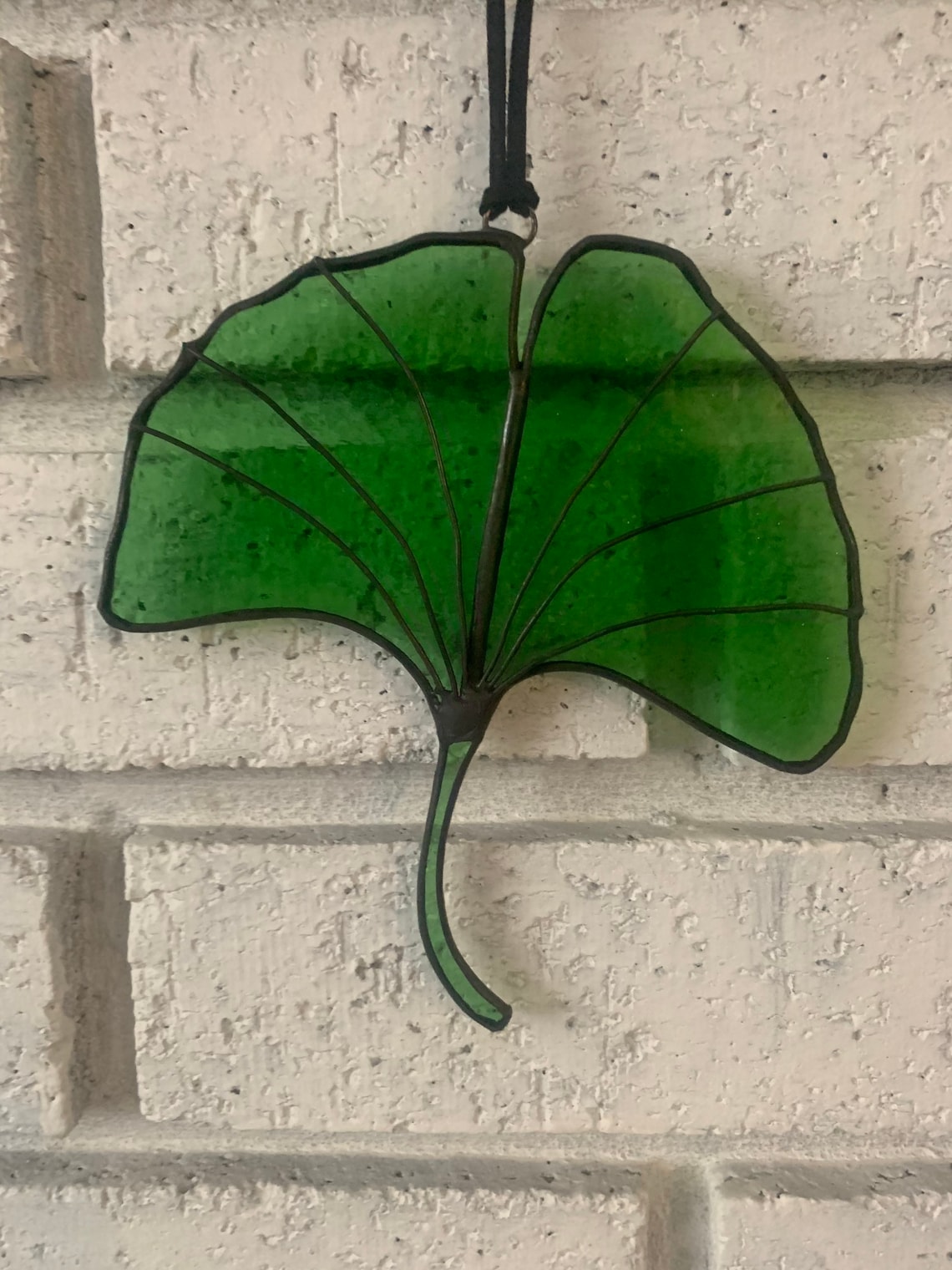 Stained Glass Ginkgo Leaf 5 Inches by 5 1/2 Inches Ginkgo Etsy