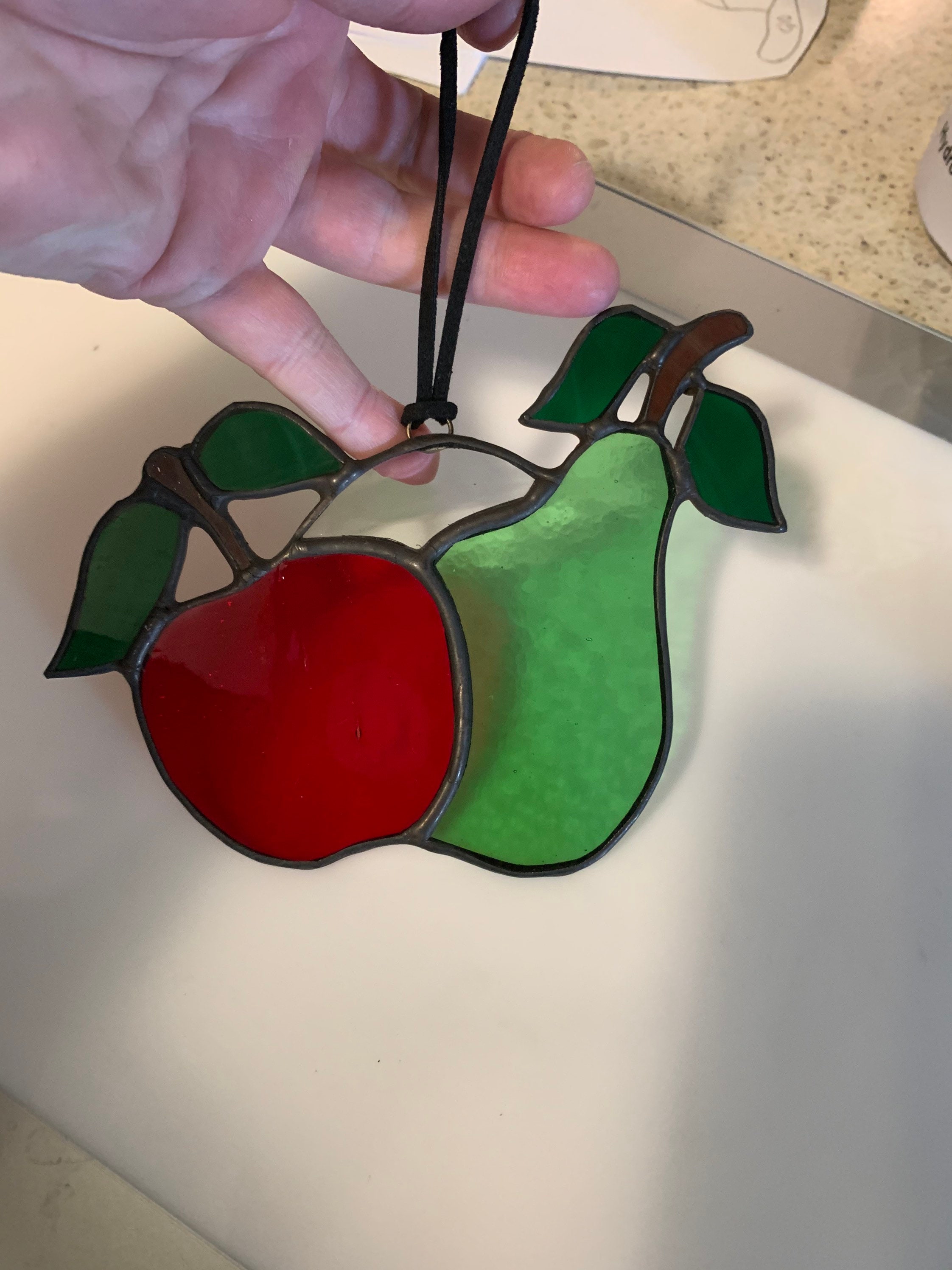 Stained Glass Fruit Apple and Pear Stained Glass Apple and Etsy