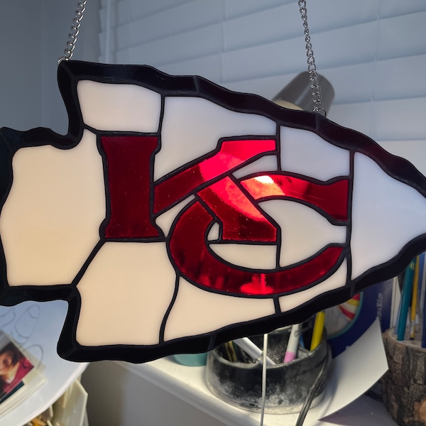 Cazasol de vidrieras de los jefes de Kansas City, cazador de sol de fútbol, regalo del Día del Padre