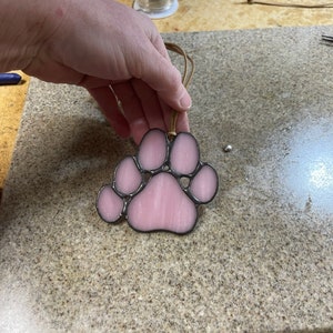 Choose your Size and Color - Stained glass polydactyl pet paw, gift idea, decor, dog paw, cat paw, home decor, pet lover gift idea