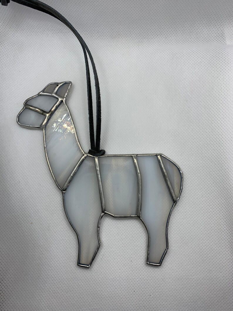 Llama stained glass suncatcher llama Etsy