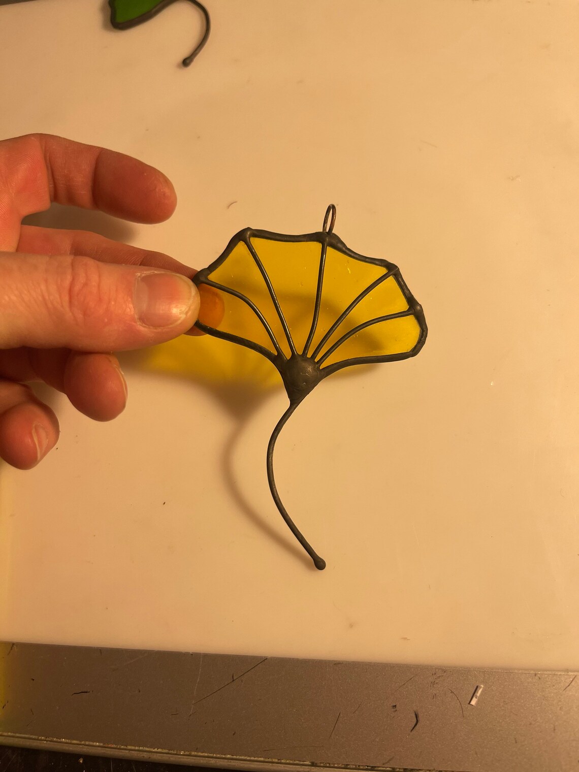 Yellow Stained Glass Ginkgo Leaf Ginkgo Leaf Suncatcher Leaf Etsy