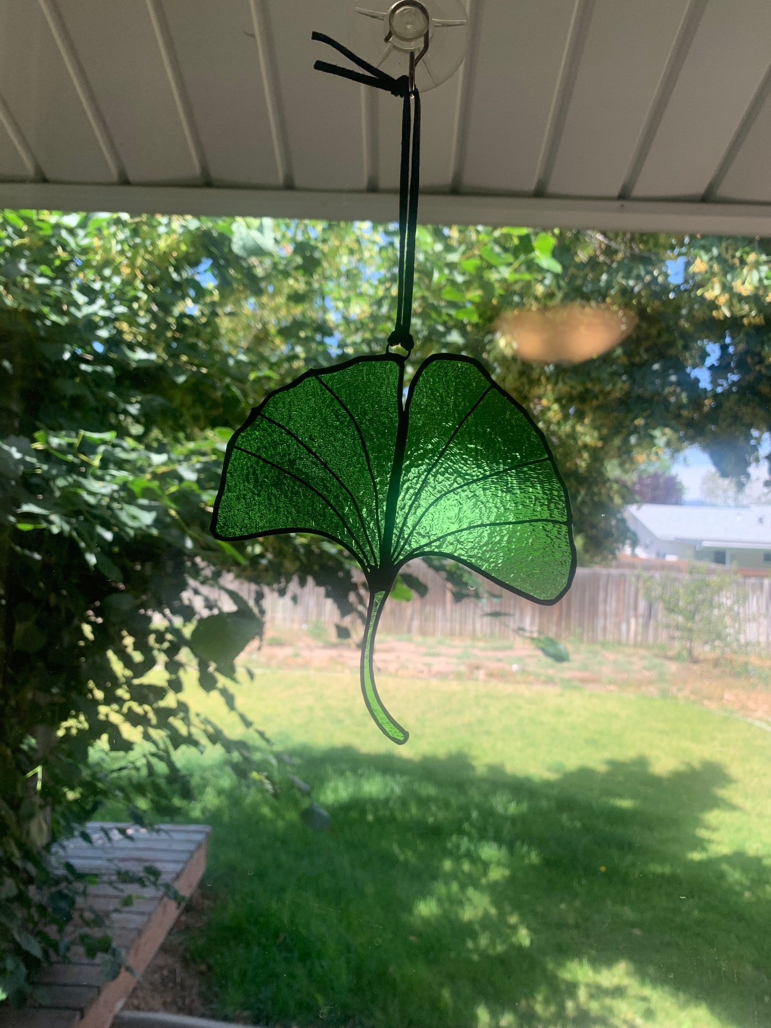 Stained Glass Ginkgo Leaf 5 Inches by 5 1/2 Inches Ginkgo Etsy