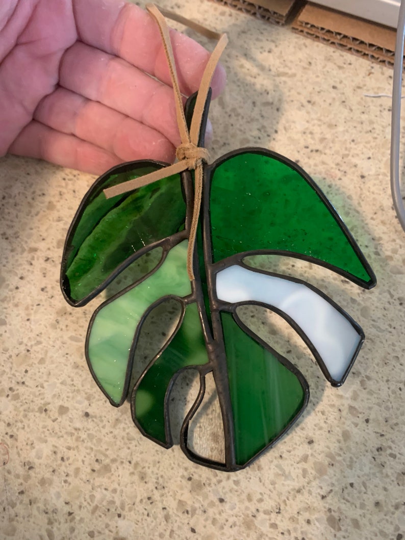 Stained Glass Monstera Leaf 5 Inches by 4 Inches Monstera Etsy UK