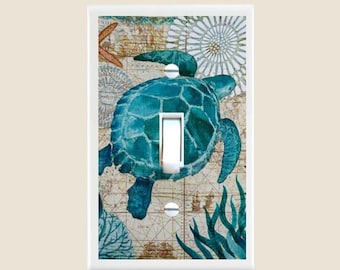 Ocean Mosaic Sea Shell #1 Themed Light Switch Cover Choose Your Cover