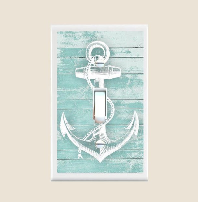 Nautical Anchor Rustic Faux Wood Light Switch Plate Cover Etsy