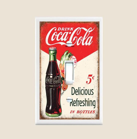 Coca Cola Light Switch Plate Cover Single Toggle Switch Plates Bedroom Bathroom Decor Light Switch Kitchen Retro Coke
