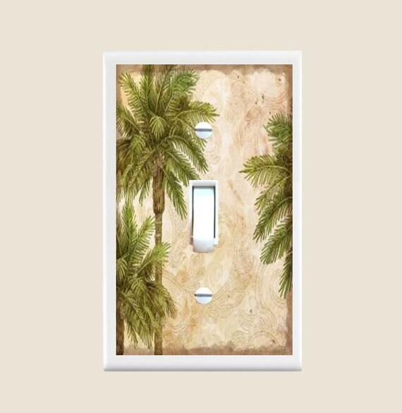 Tropical Palm Trees Light Switch Cover Single Toggle Rocker Switch Plates Bedroom Decor Bathroom Decor Home Amp Living Seaside Ocean