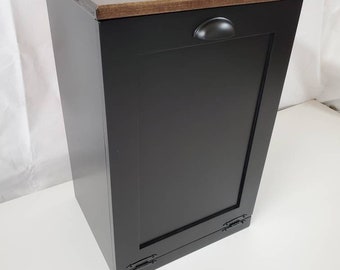 Trash Can Cabinet, Recycling Bin, Laundry Cabinet, Dog Food Storage Cabinet, Modern Farmhouse Waste Cabinet, Black Shaker Kitchen Cabinet