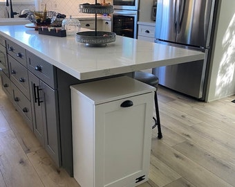 Trash Can Cabinet, Recycling Bin, Laundry Cabinet, Dog Food Storage Cabinet, Modern Farmhouse Waste Cabinet, White Shaker Kitchen Cabinet