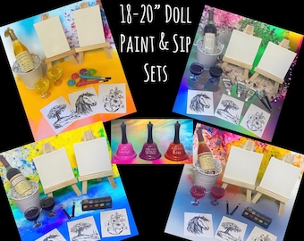 1:3 Scale Sip & Paint Set for 18 to 20” Dolls, Elf, Teddy Bear, American Girl Dolls