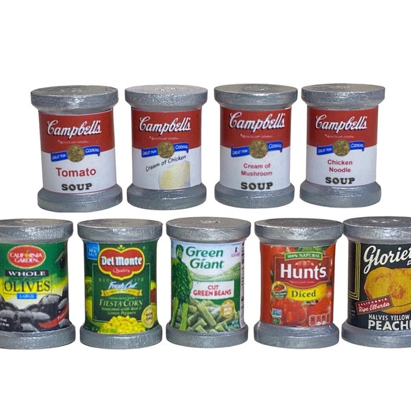 1:3 Scale Canned Goods for 18” American Girl Dolls, BJD, Similar Plush Toys