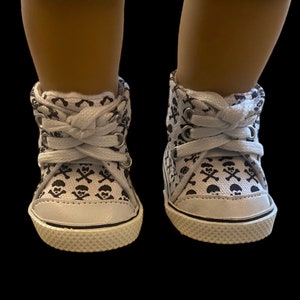 18” Doll High Top Sneakers Skull Design Fit for 18” American Girl Dolls